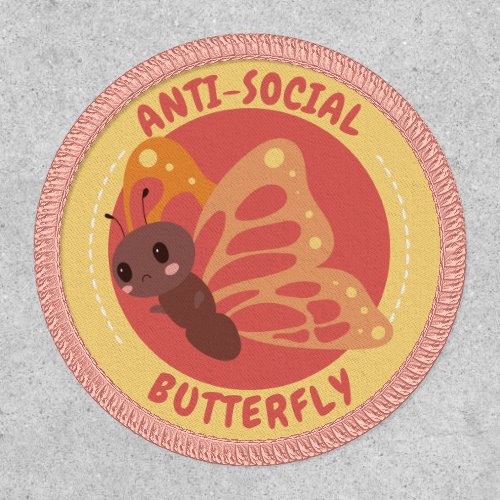 Custom Iron On Patches | Antisocial Butterfly Cute Patch