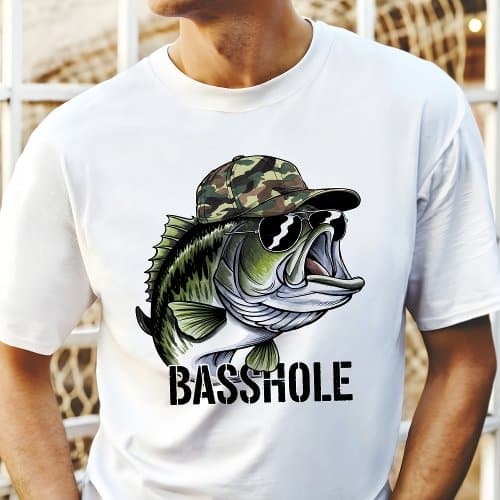 Apparel | Funny Camo Basshole Bass Fishing Tri-Blend Shirt