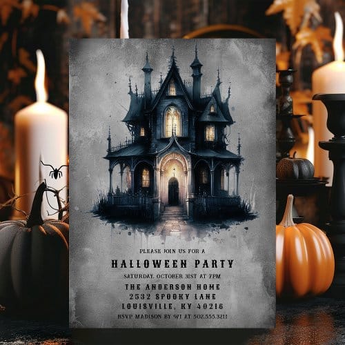 Halloween Essentials | Gothic Victorian Haunted House Halloween Party Invitation