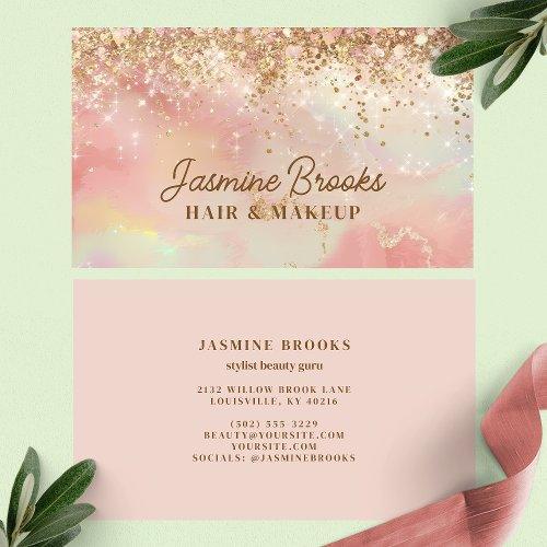 Business Cards | Pink And Gold Sparkle Professional Business Card