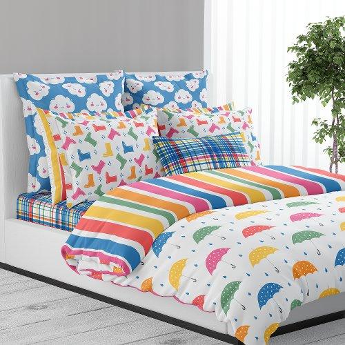 Custom Bedding | Rainbow Umbrellas Rainy Day Parade Collection Duvet Cover