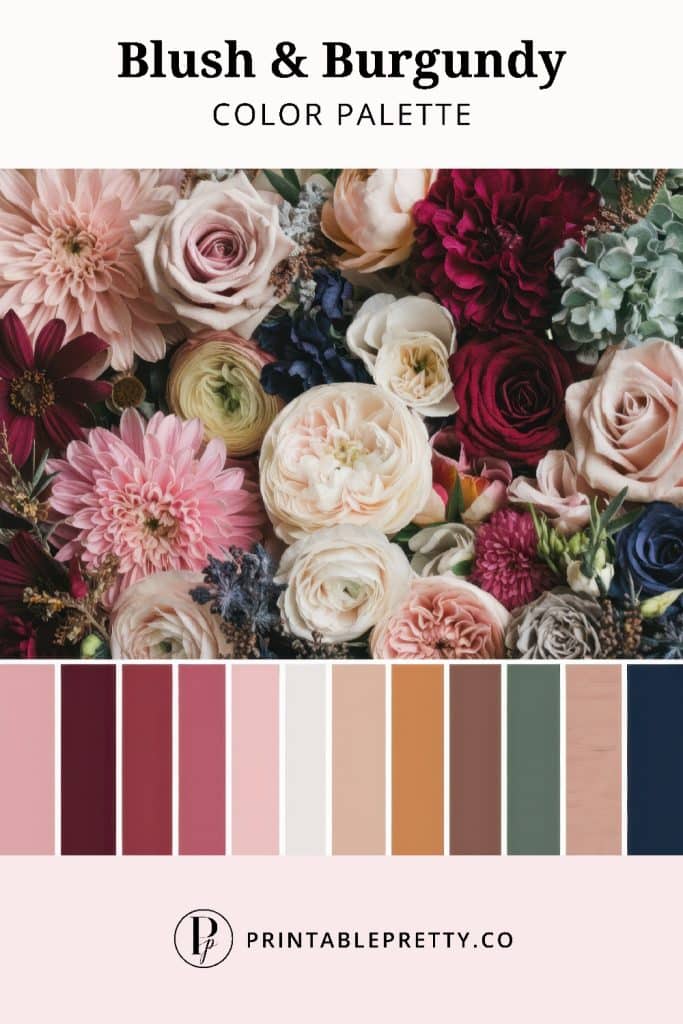 50 Stunning Color Palettes | Blush &Amp; Burgundy