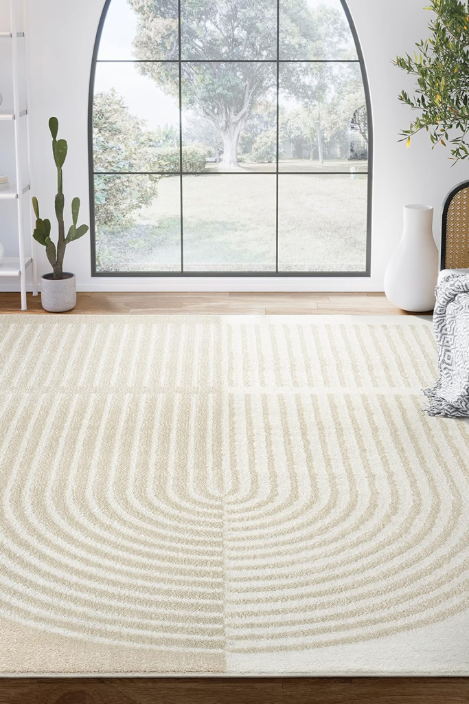 Beige Aesthetic Home Decor - Modern Arch Area Rug