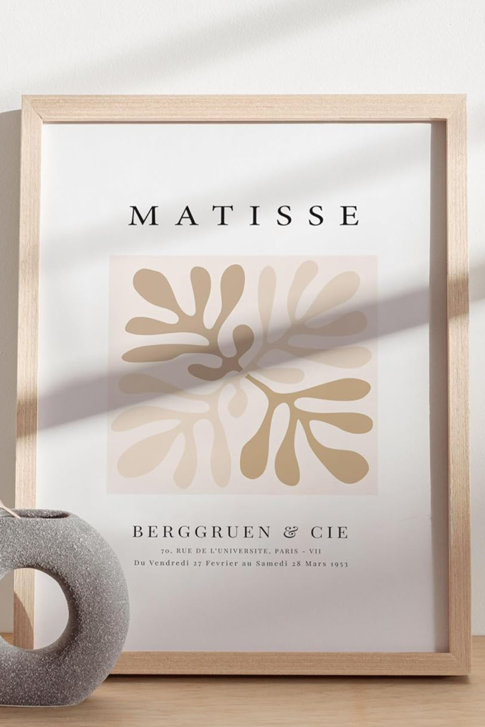 Beige Aesthetic Home Decor - Matisse Minimalist Modern Art Print