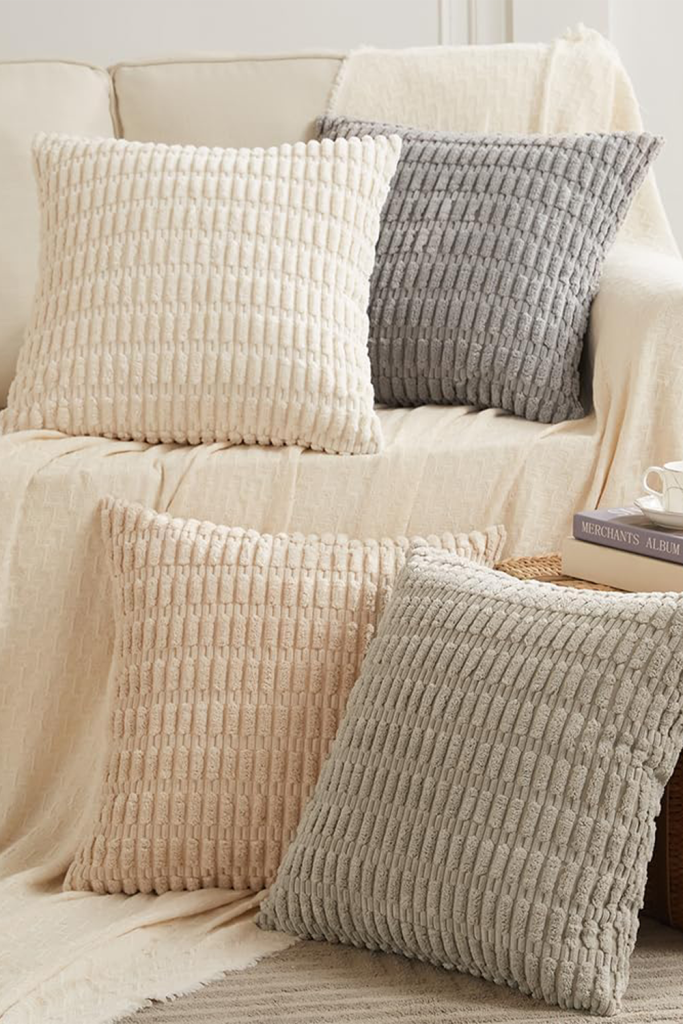 Beige Aesthetic Home Decor - Neutral Decorative Throw Pillow Covers