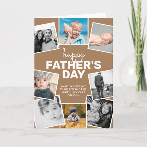 Father'S Day Card With A Collage Of Family Photos.