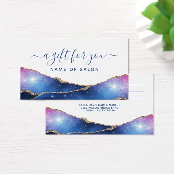 Gift Certificate With A Galaxy Design.