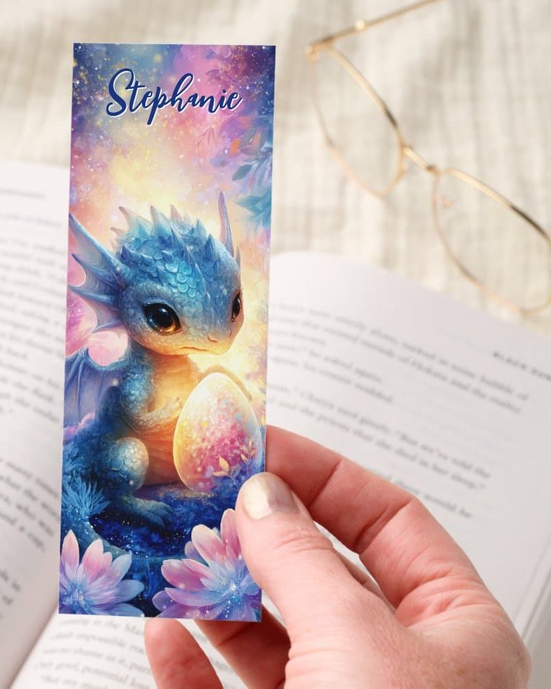 Baby Dragon Egg Fantasy Magical Personalized Bookmarks
