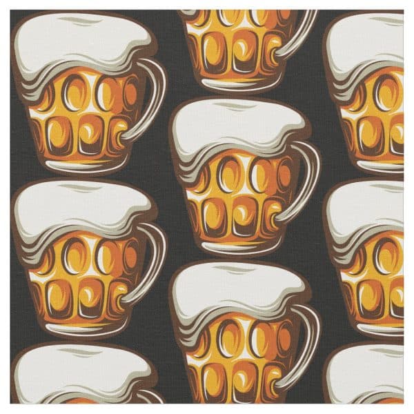 A Repeating Pattern Of Full Beer Steins With Frothy Heads.