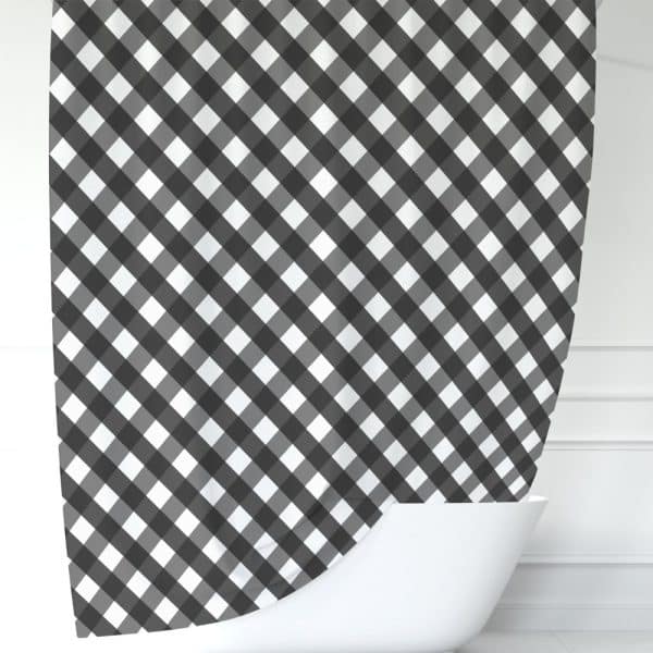 Black And White Gingham Shower Curtain.