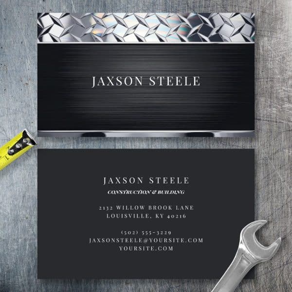 Jaxson Steele Construction And Building Business Card.