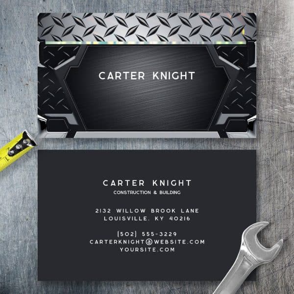 Business Card For Carter Knight Construction &Amp; Building.