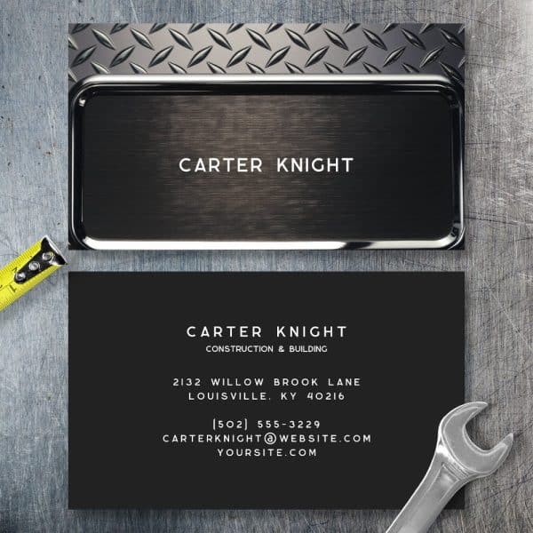 Business Card For Carter Knight Construction &Amp; Building.