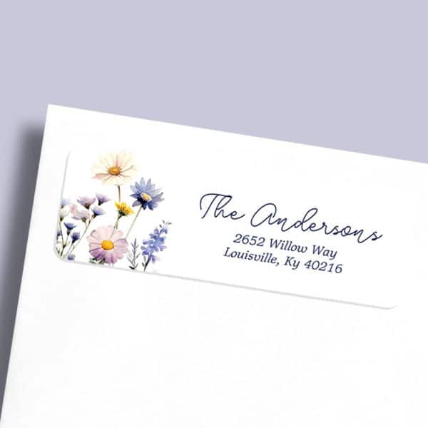 Floral Return Address Label With The Andersons Address.