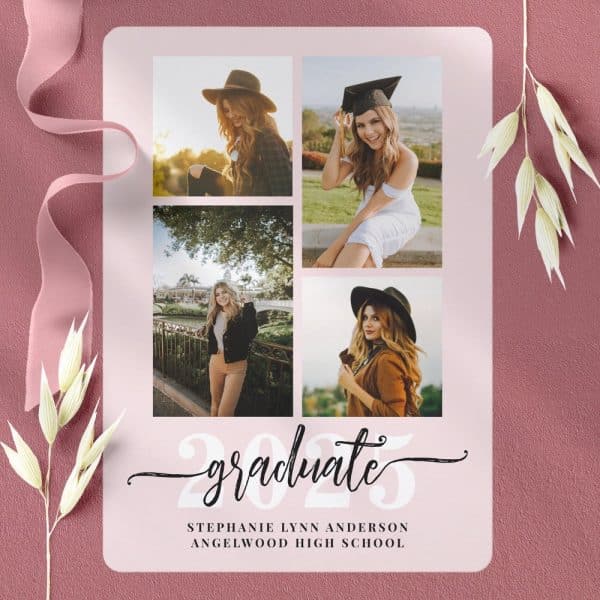 Graduation Announcement Featuring Four Photos Of Stephanie Lynn Anderson, Angelwood High School Graduate, With The Year 2023.