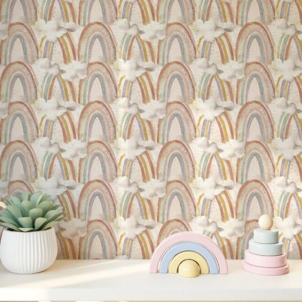 Pastel Rainbow Pattern Wallpaper.