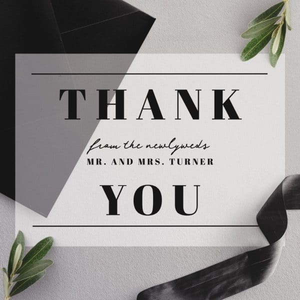 Wedding Thank You Card From Mr. And Mrs. Turner.