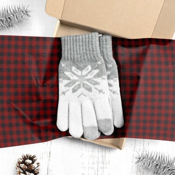 Grey And White Snowflake Patterned Gloves In A Gift Box.
