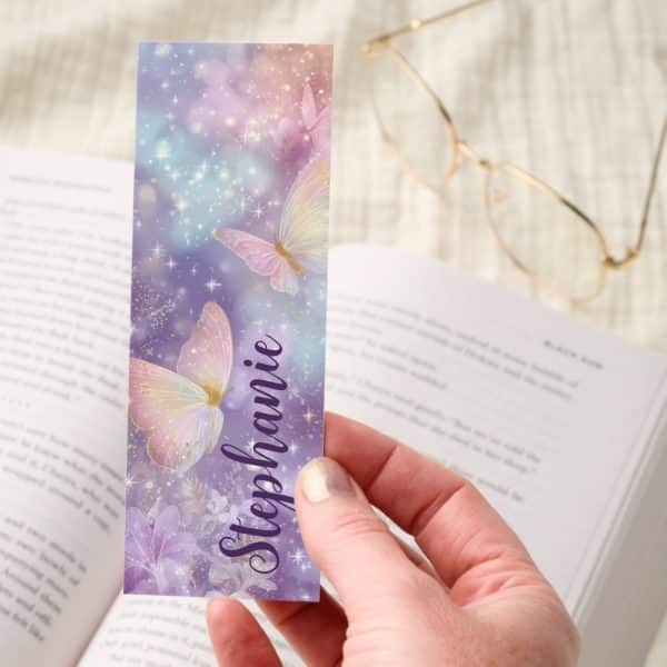 Butterfly Floral Sparkle Pastel Bookmarks