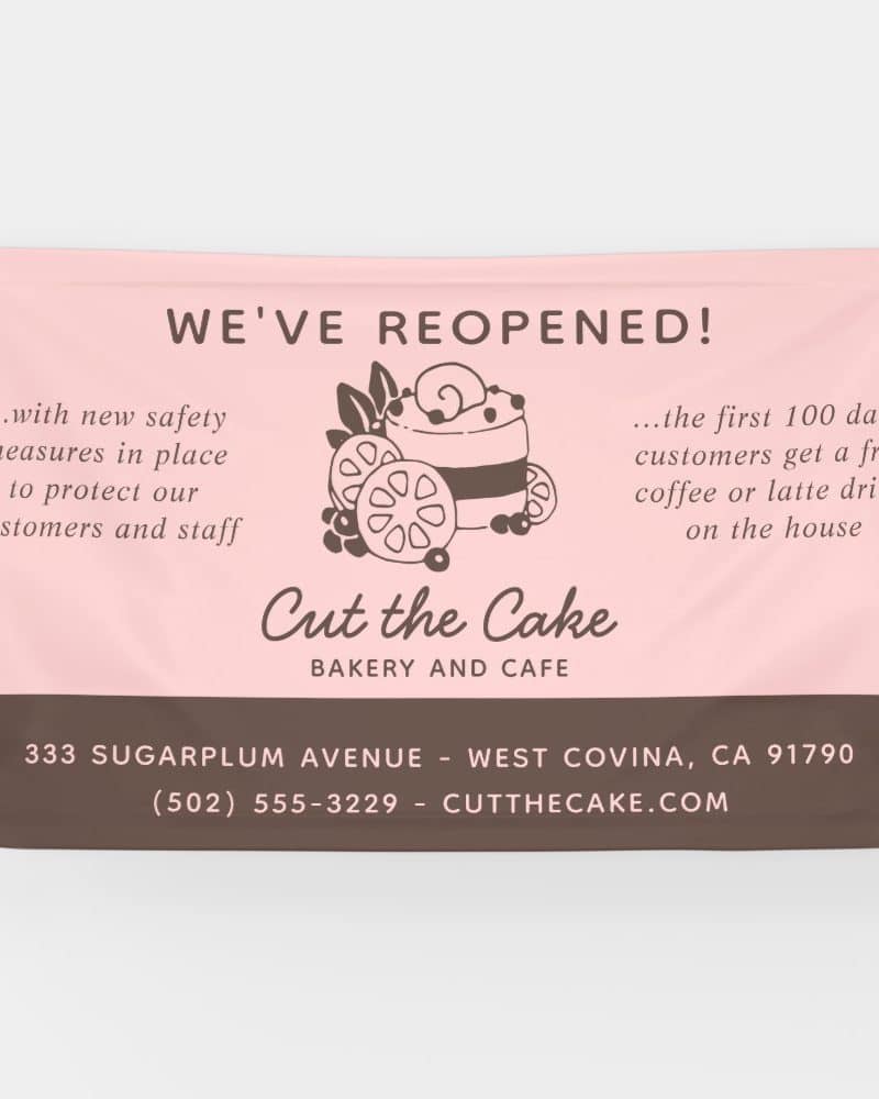 Cake Logo Bakery Business Reopening Banner