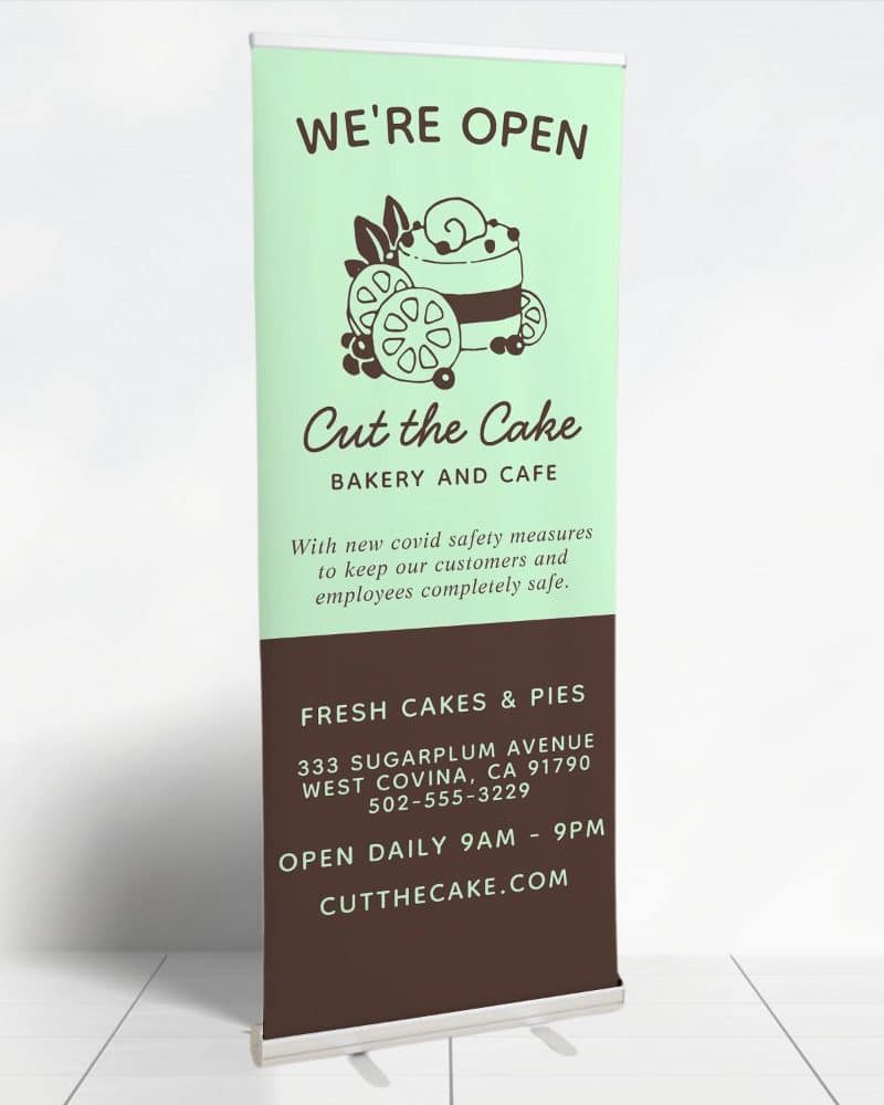 Cake Logo Bakery Business Reopening Retractable Banner