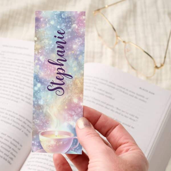 Candle In A Tea Cup Pastel Sparkle Bookmarks
