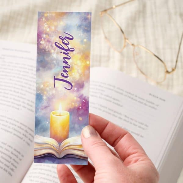 Candle Open Bible Spiritual Personalized Bookmarks