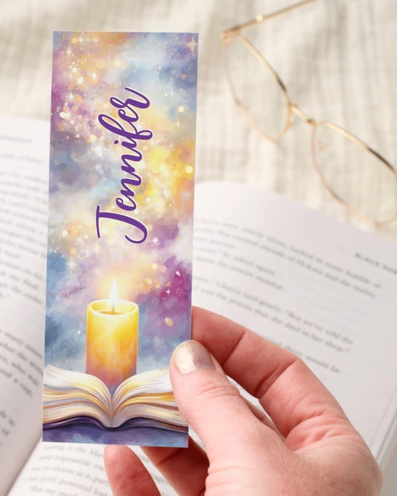Candle Open Bible Spiritual Personalized Bookmarks
