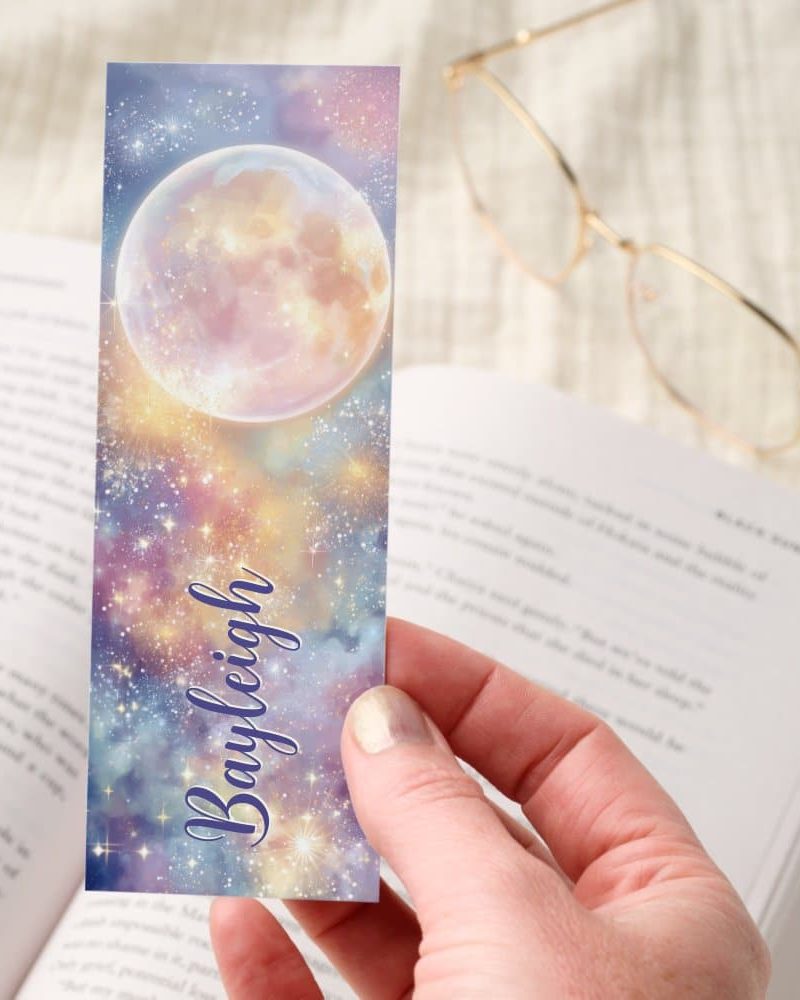 Celestial Moon and Galaxy Fireworks Bookmarks