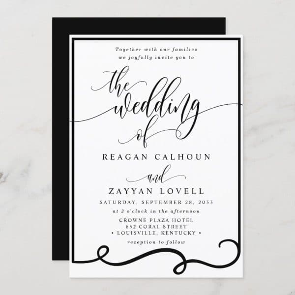 Wedding Invitation For Reagan Calhoun And Zayyan Lovell.
