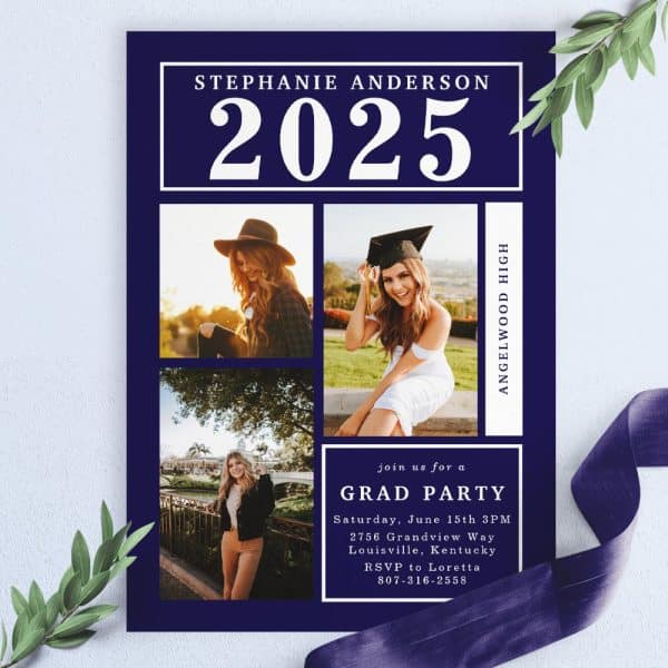 Stephanie Anderson'S 2025 Graduation Party Invitation With Photos.