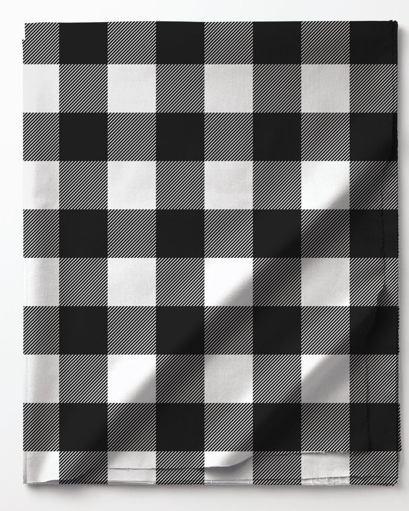 Black and white checkered fabric.