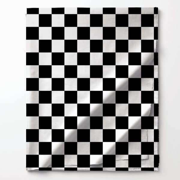 Black And White Checkered Flag Fabric.
