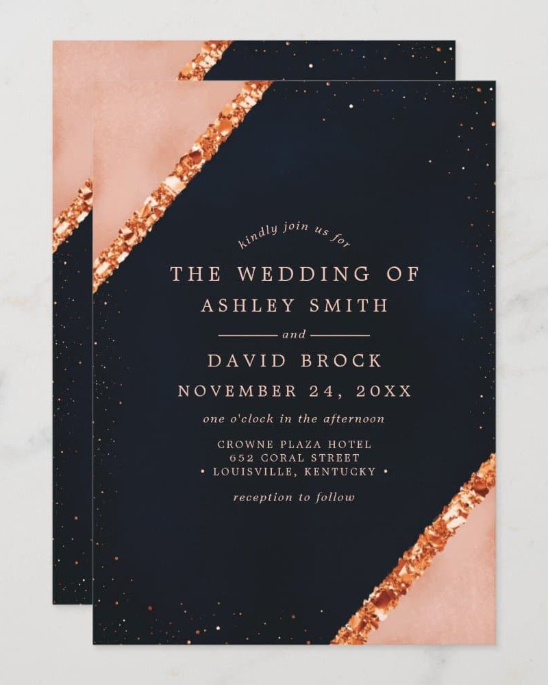 Wedding invitation for Ashley Smith and David Brock, November 24, at the Crowne Plaza Hotel in Louisville, Kentucky.