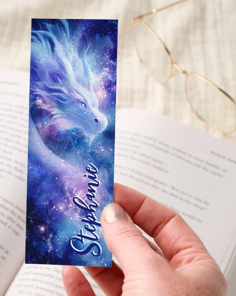 Cosmic Dragon Galaxy Fantasy Art Personalized Bookmarks