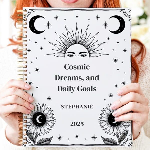 Cosmic Sun And Moon Custom Name Manifestation  Planner
