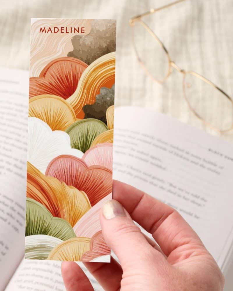 Cozy Boho Mushroom Forest Art Personalized Bookmarks