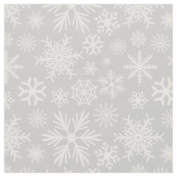 A Gray Background With A Repeating Pattern Of White Snowflakes Of Varying Sizes And Designs.