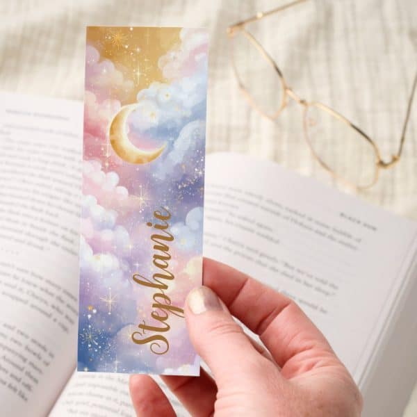 Crescent Moon Pastel Clouds Stars Bookmarks