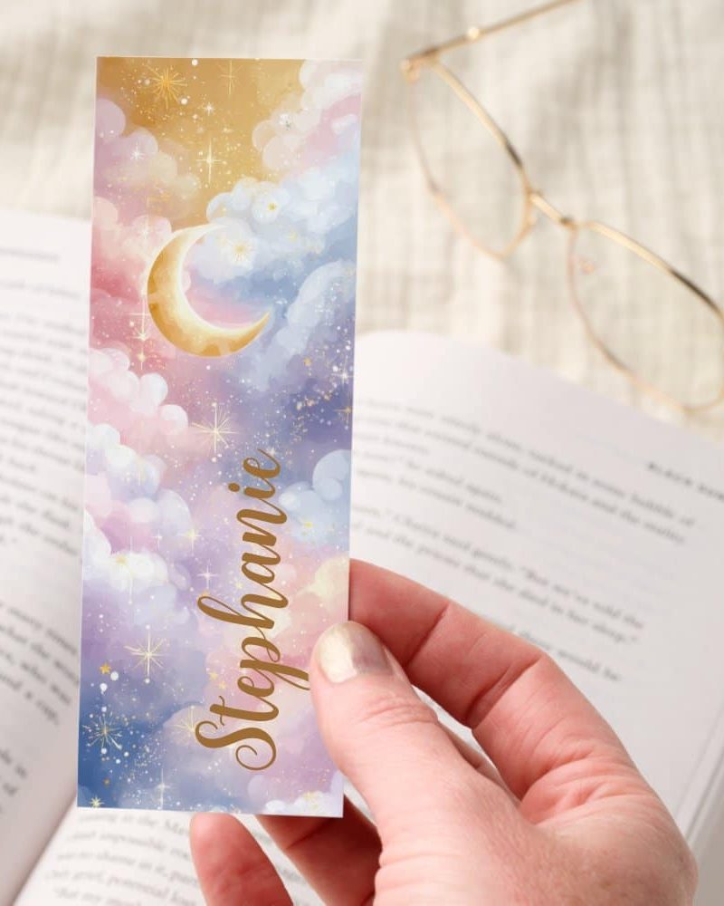 Crescent Moon Pastel Clouds Stars Bookmarks
