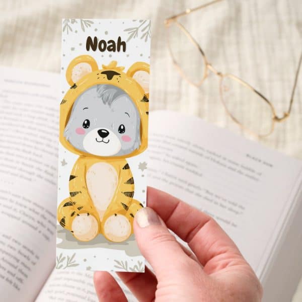 Cute Kawaii Baby Bear Tiger Costume Personalized Bookmarks