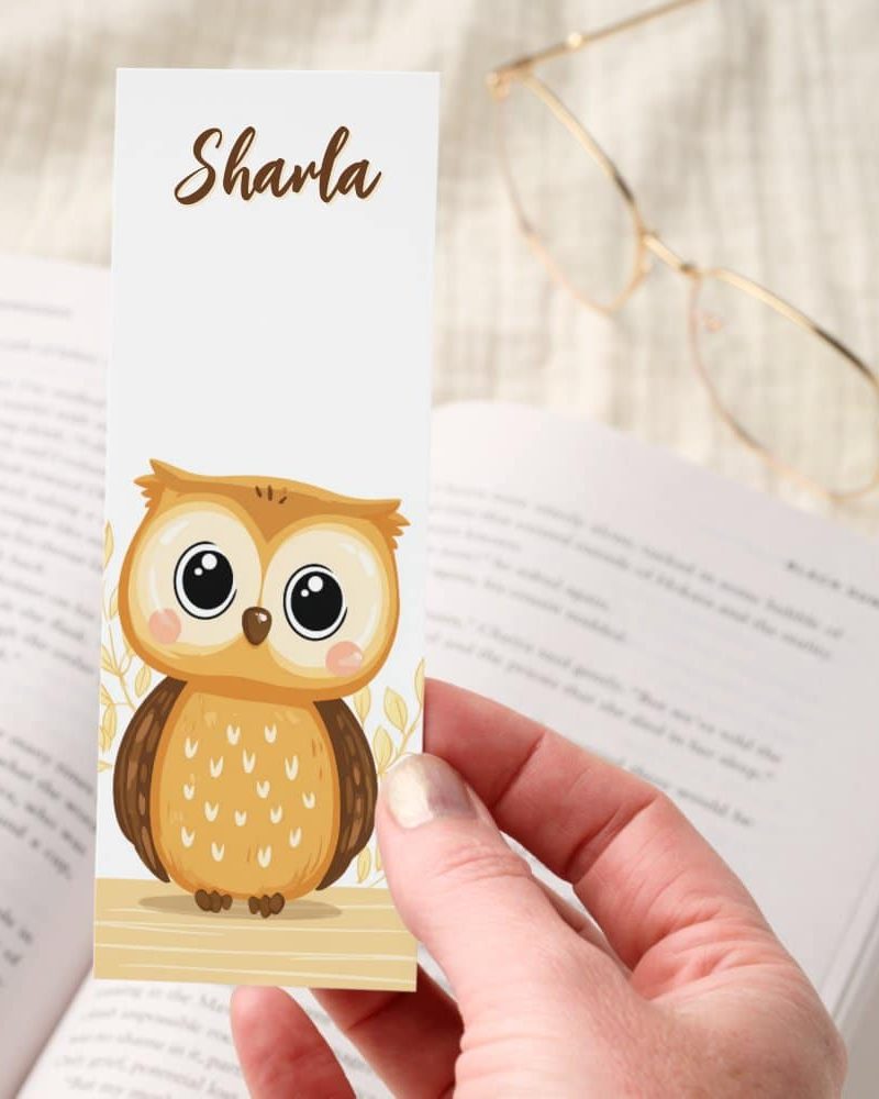 Cute Kawaii Baby Owl Personalized Bookmark