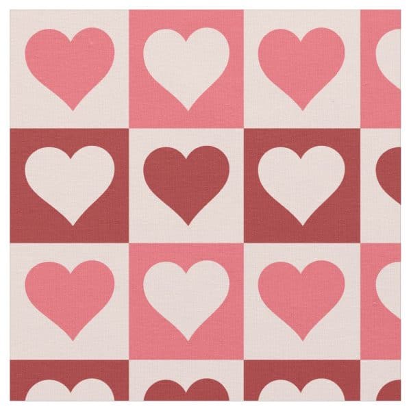 Checkerboard Pattern Of Pink And Red Hearts.