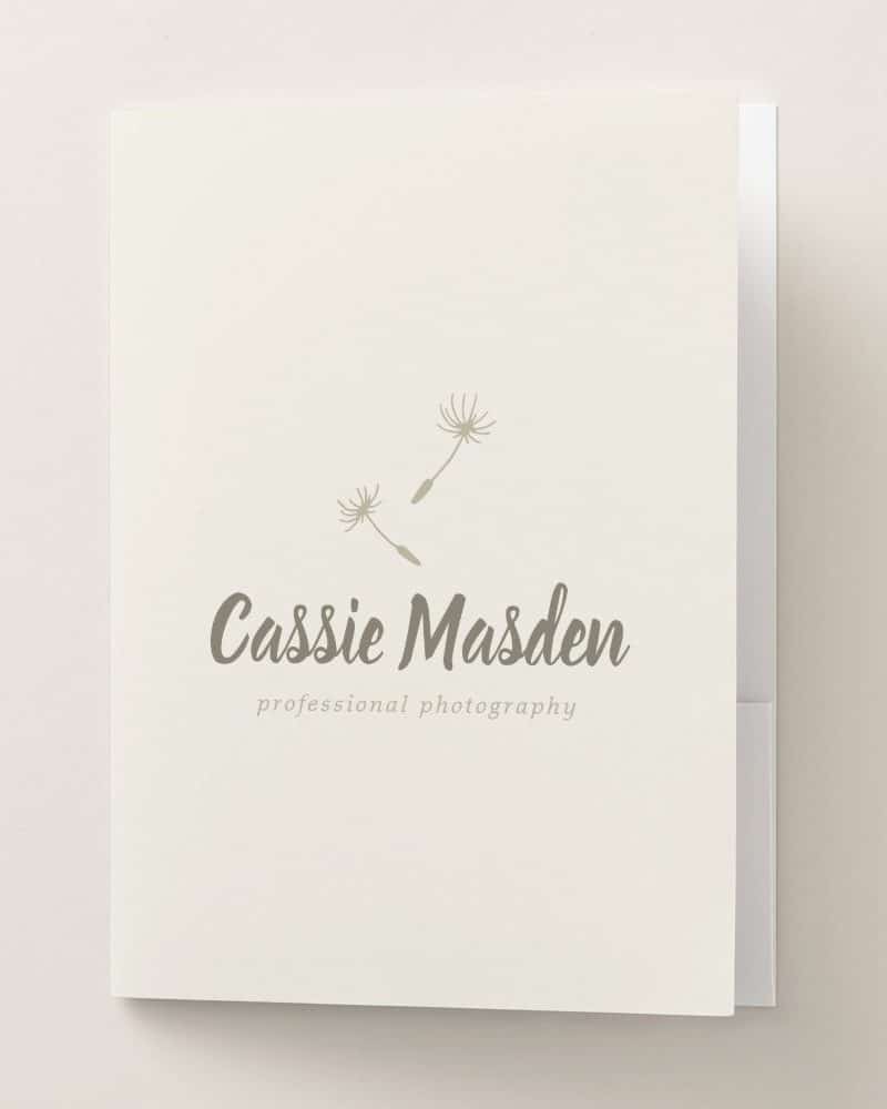Cassie Madsen professional photography logo featuring two dandelion seed heads.