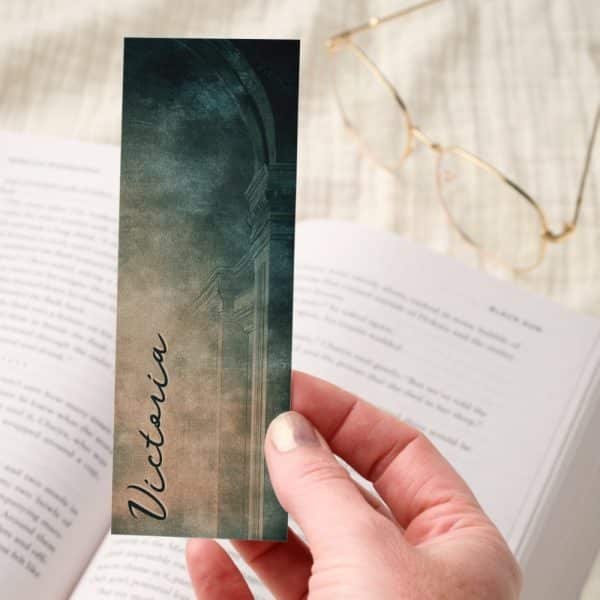 Dark Academia Arch Column Vintage Personalized Bookmarks