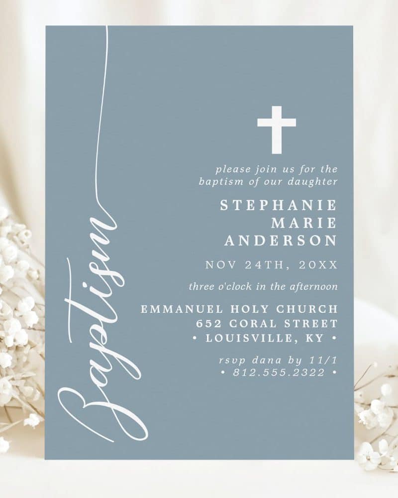 Baptism invitation for Stephanie Marie Anderson, November 24th.