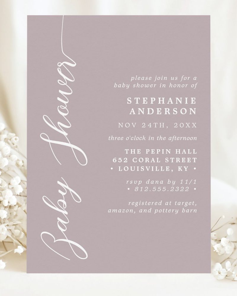 Baby shower invitation for Stephanie Anderson, November 24th.
