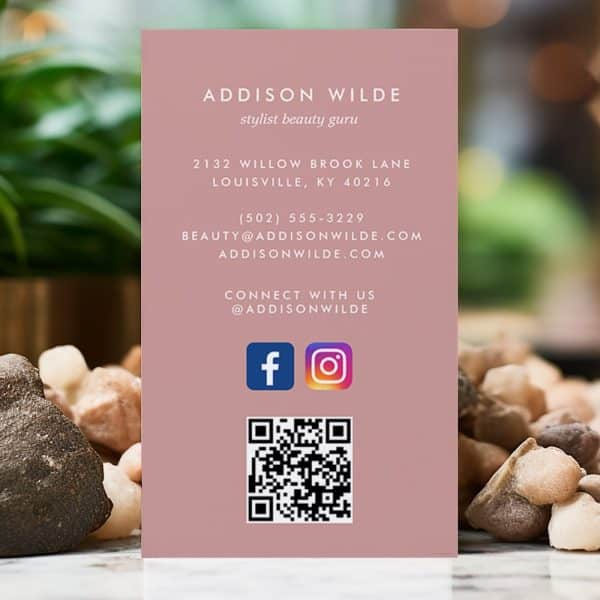Addison Wilde'S Business Card, Featuring Contact Information And Social Media Links.