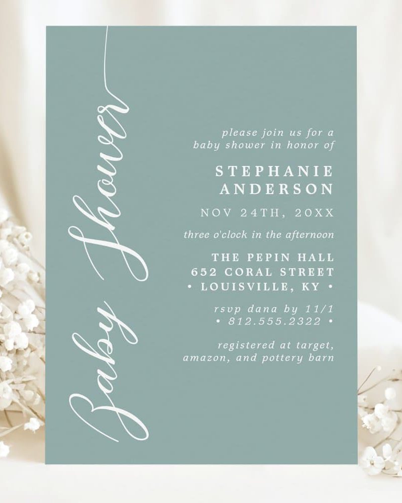 Baby shower invitation for Stephanie Anderson.