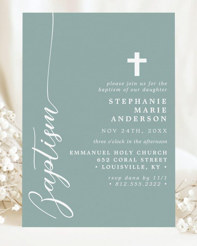 Baptism invitation for Stephanie Marie Anderson, November 24th.
